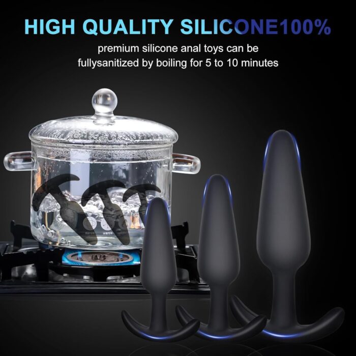 Long Session Silicone Butt Plugs Set 3