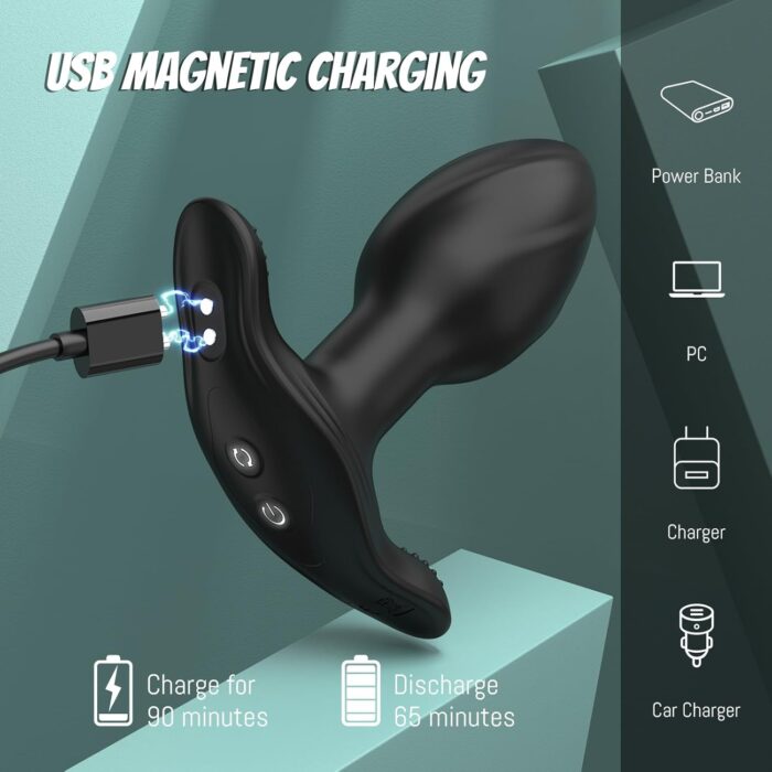Strong Vibrating Butt Plug With Remote 2